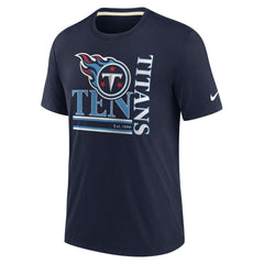 Tennessee Titans Wordmark Logo Tri-Blend T-Shirt Navy