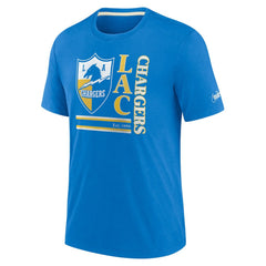 Los Angeles Chargers Wordmark Logo Tri-Blend T-Shirt Powder Blue