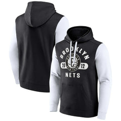 Brooklyn Nets Attack Colorblock Pullover Hoodie Black/White