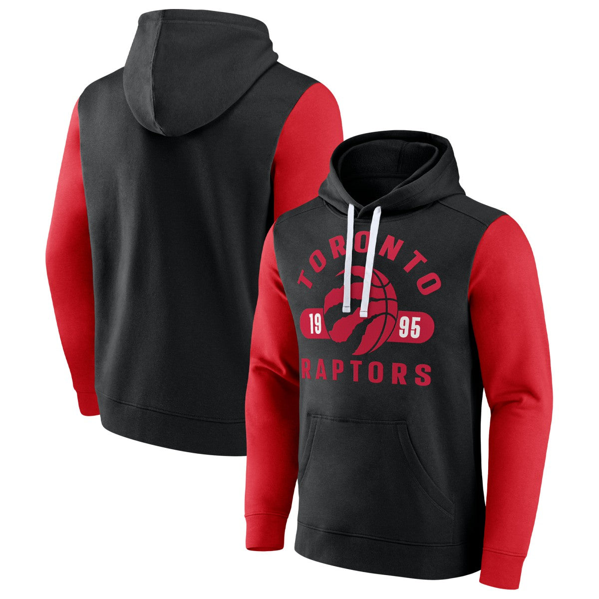 Toronto Raptors Attack Colorblock Pullover Hoodie Black/Red