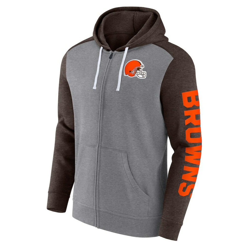 Cleveland Browns Down and Distance Full-Zip Hoodie Heather Gray