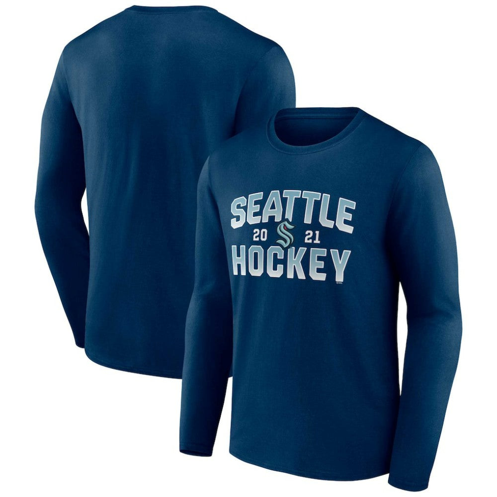 NHL Seattle Kraken Fanatics Skate Or Die Long Sleeve T-Shirt - Deep Sea Blue