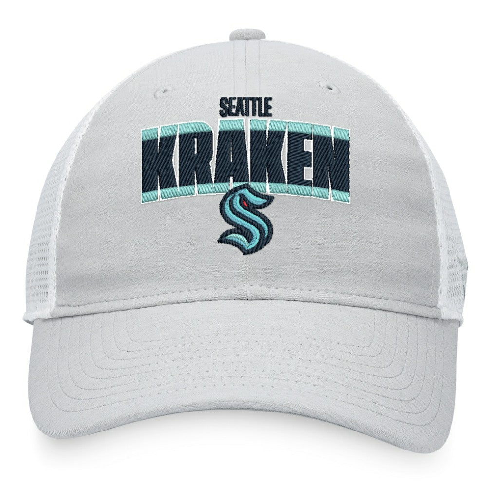 NHL Seattle Kraken Fanatics Team Trucker Snapback Hat - Heather Gray/White