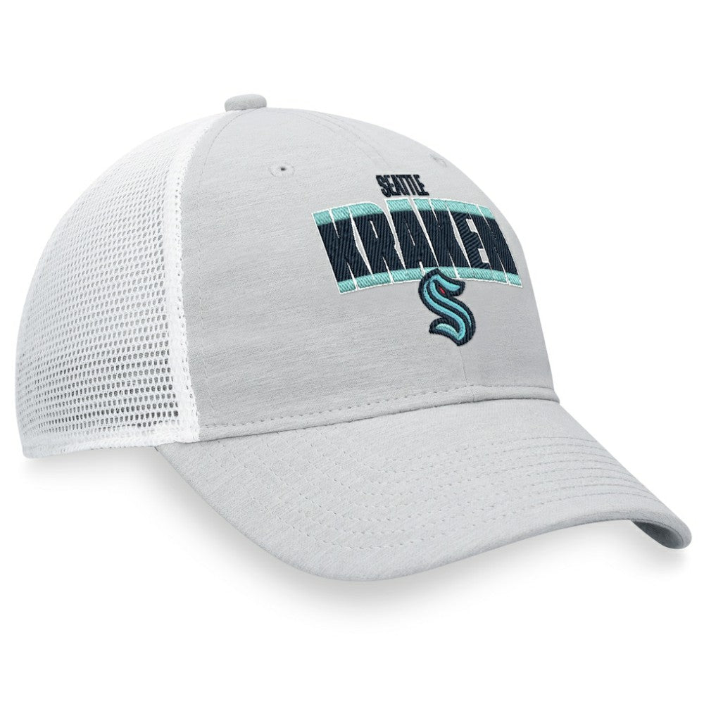 NHL Seattle Kraken Fanatics Team Trucker Snapback Hat - Heather Gray/White