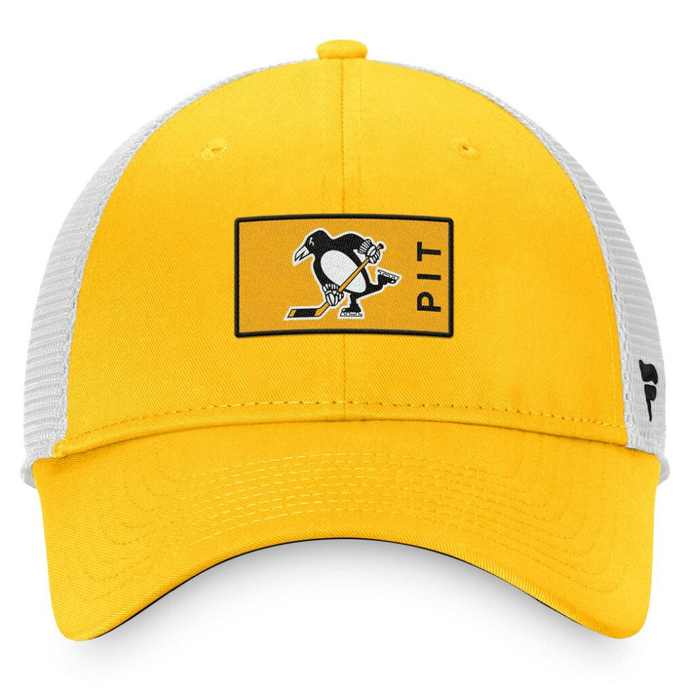 NHL Pittsburgh Penguins Fanatics Authentic Pro Trucker Snapback Hat - Gold/White