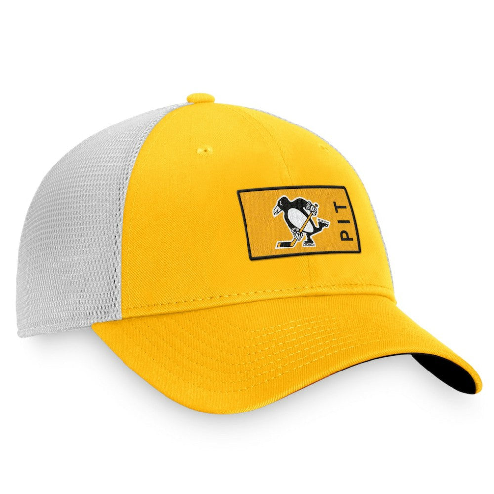 NHL Pittsburgh Penguins Fanatics Authentic Pro Trucker Snapback Hat - Gold/White