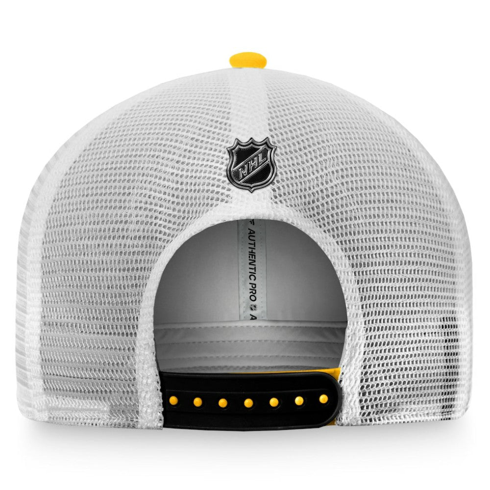 NHL Pittsburgh Penguins Fanatics Authentic Pro Trucker Snapback Hat - Gold/White