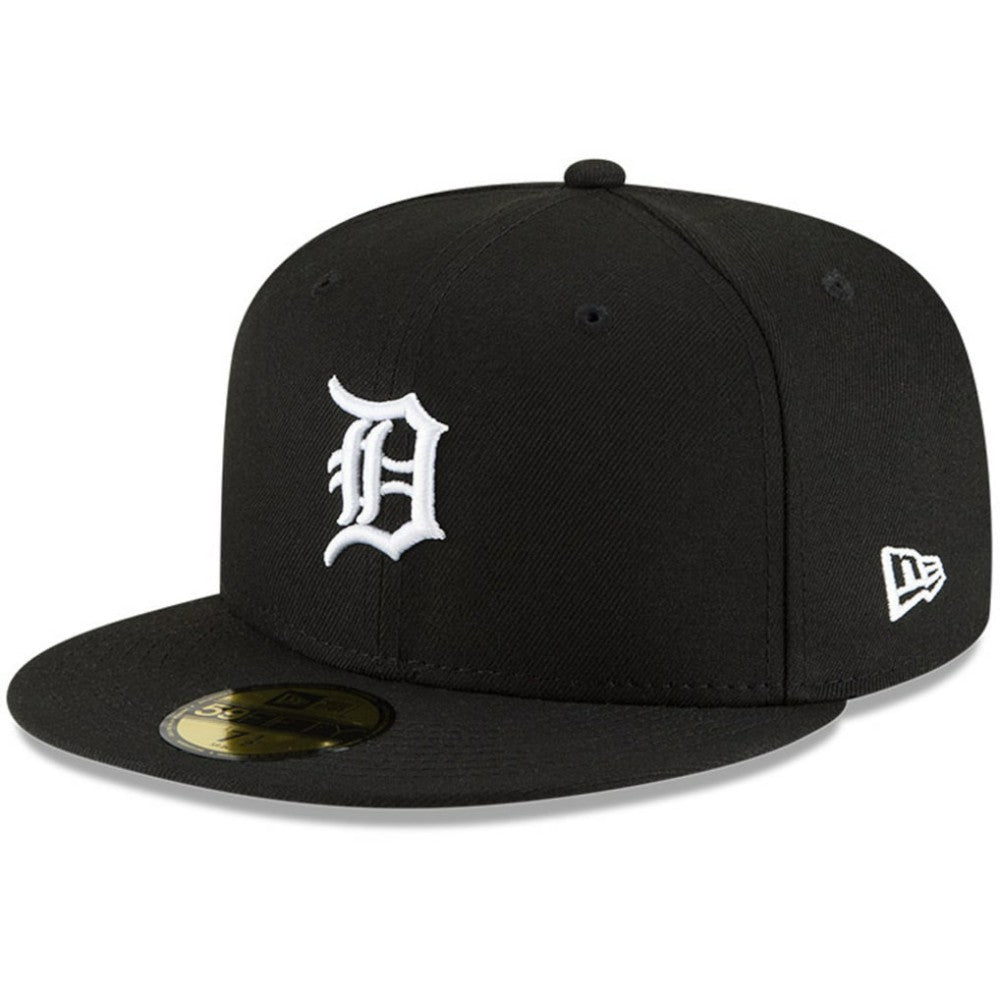 Detroit Tigers New Era Logo 59FIFTY Fitted Hat - Black Hats