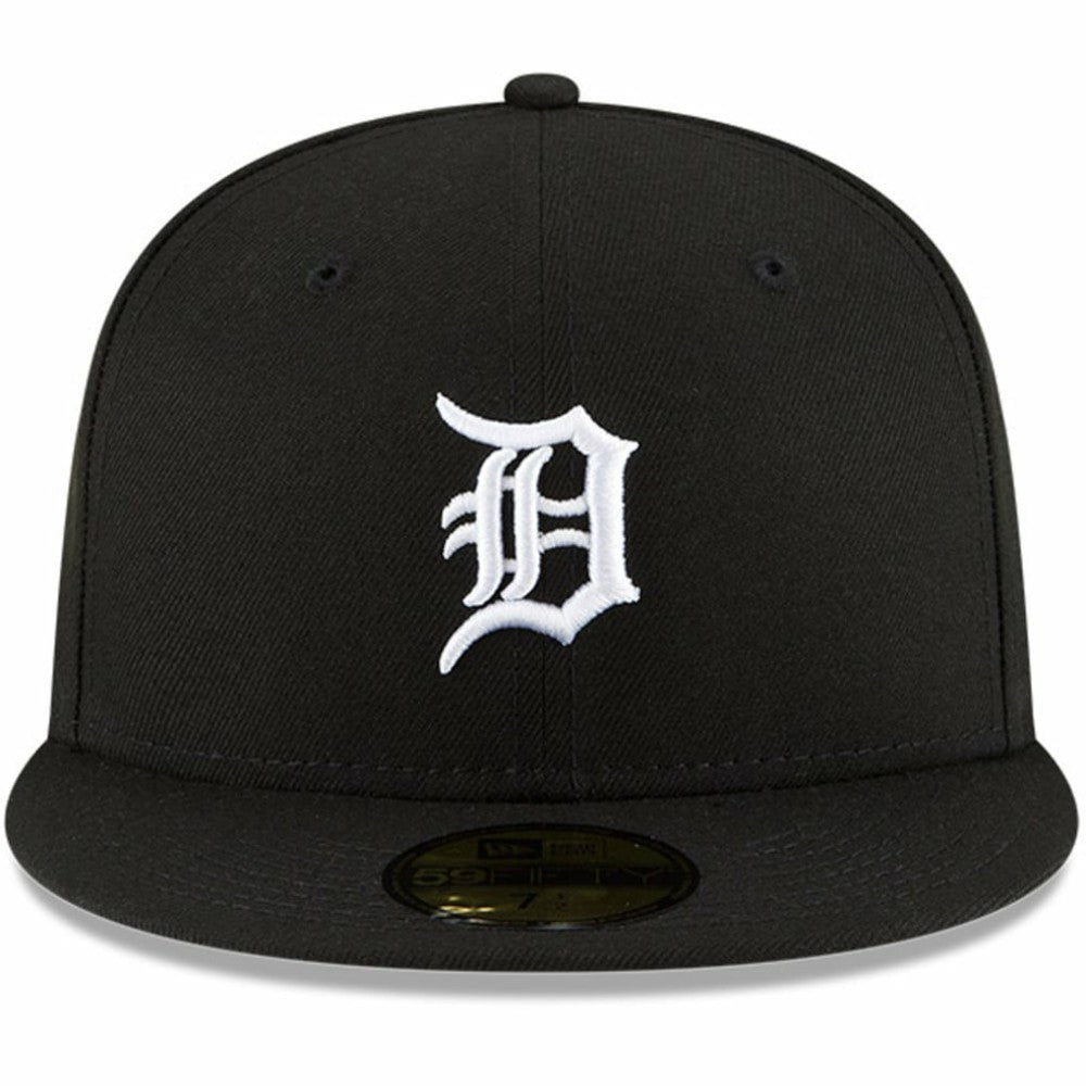 Detroit Tigers New Era Logo 59FIFTY Fitted Hat - Black Hats