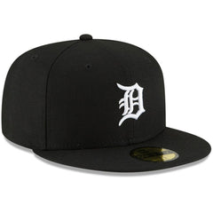 Detroit Tigers New Era Logo 59FIFTY Fitted Hat - Black Hats