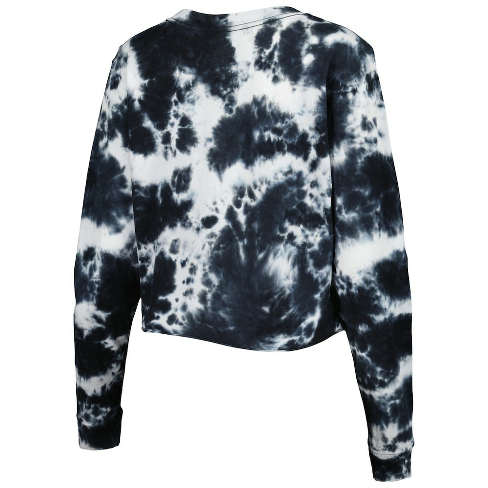 Chicago Bulls Women's Tie Dye Cropped Long Sleeve T-Shirt Black
