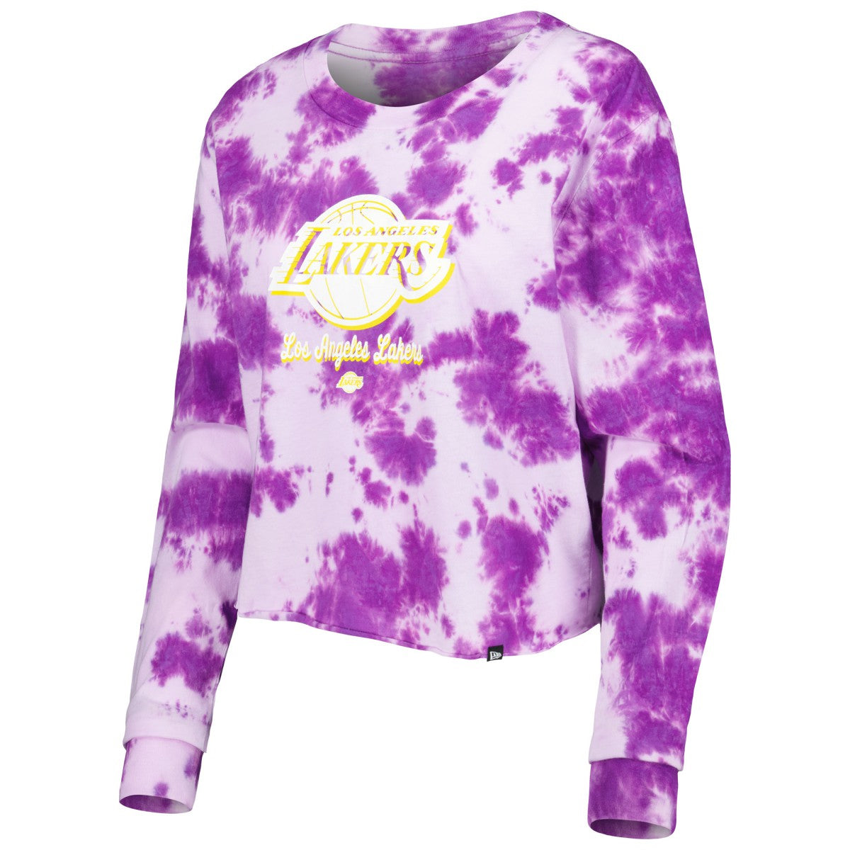 Los Angeles Lakers Women's Tie Dye Cropped Long Sleeve T-Shirt Purple
