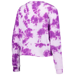 Los Angeles Lakers Women's Tie Dye Cropped Long Sleeve T-Shirt Purple