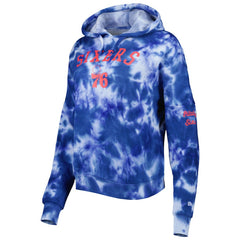 Philadelphia 76ers Women's Brushed Cotton Tie-Dye Pullover Hoodie Royal