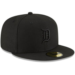 Detroit Tigers New Era Black on Black 59FIFTY Fitted Hat Hats
