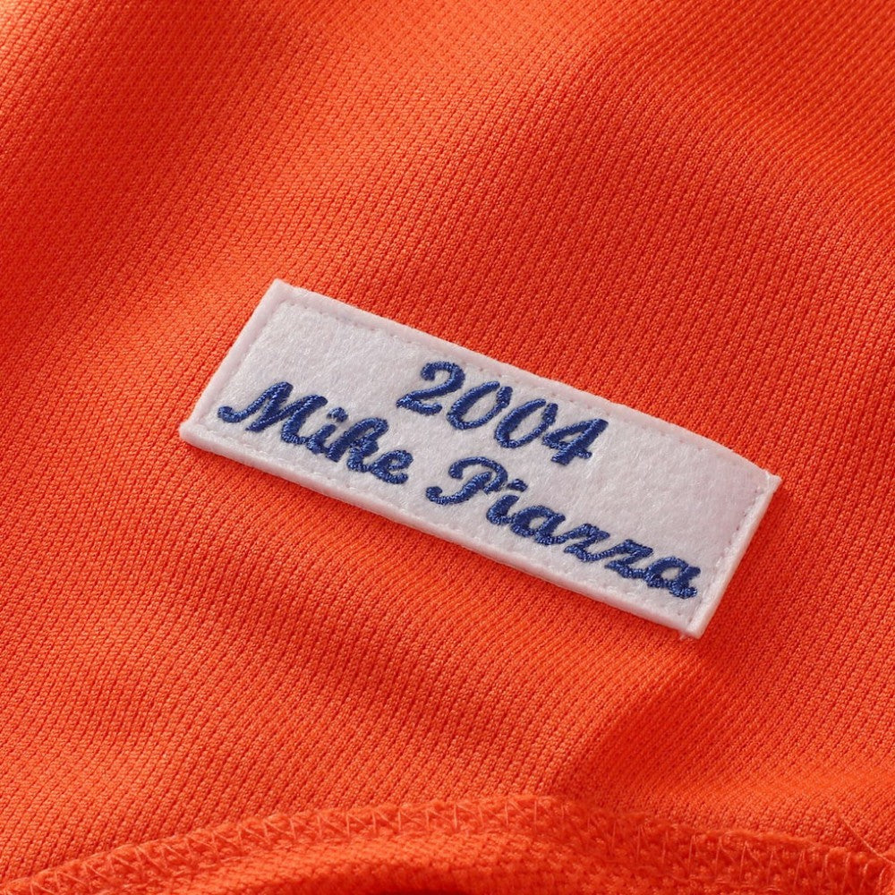 Mike Piazza New York Mets Mitchell & Ness Cooperstown Collection Mesh Batting Practice Button-Up Jersey - Orange Jerseys