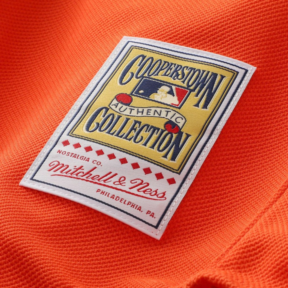 Mike Piazza New York Mets Mitchell & Ness Cooperstown Collection Mesh Batting Practice Button-Up Jersey - Orange Jerseys