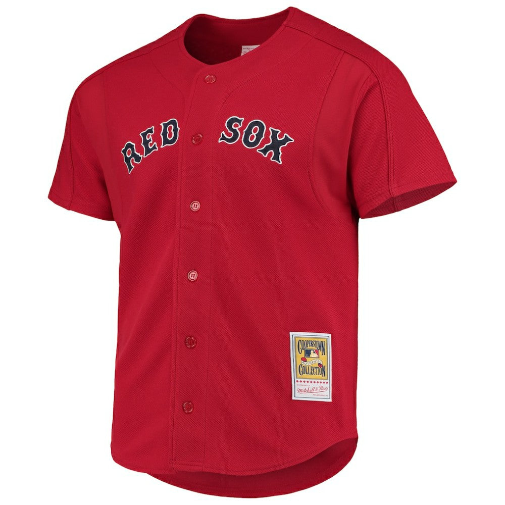 David Ortiz Boston Red Sox Mitchell & Ness Cooperstown Collection Mesh Batting Practice Button-Up Jersey - Red Jerseys