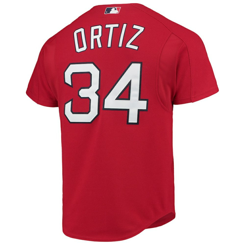 David Ortiz Boston Red Sox Mitchell & Ness Cooperstown Collection Mesh Batting Practice Button-Up Jersey - Red Jerseys