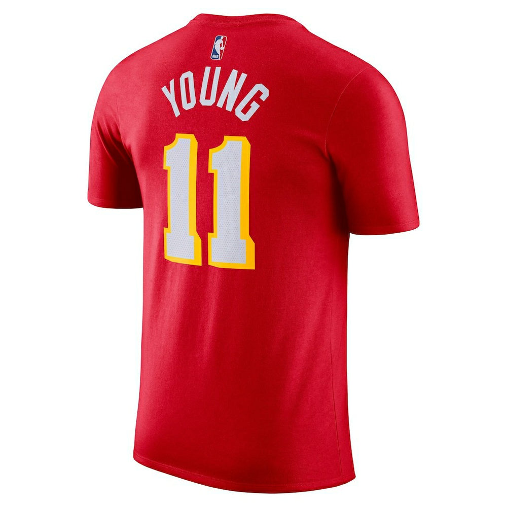 Trae Young Atlanta Hawks Icon 2022/23 Name & Number T-Shirt Red