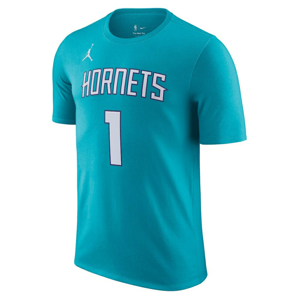 LaMelo Ball Charlotte Hornets Icon 2022/23 Name & Number T-Shirt Teal
