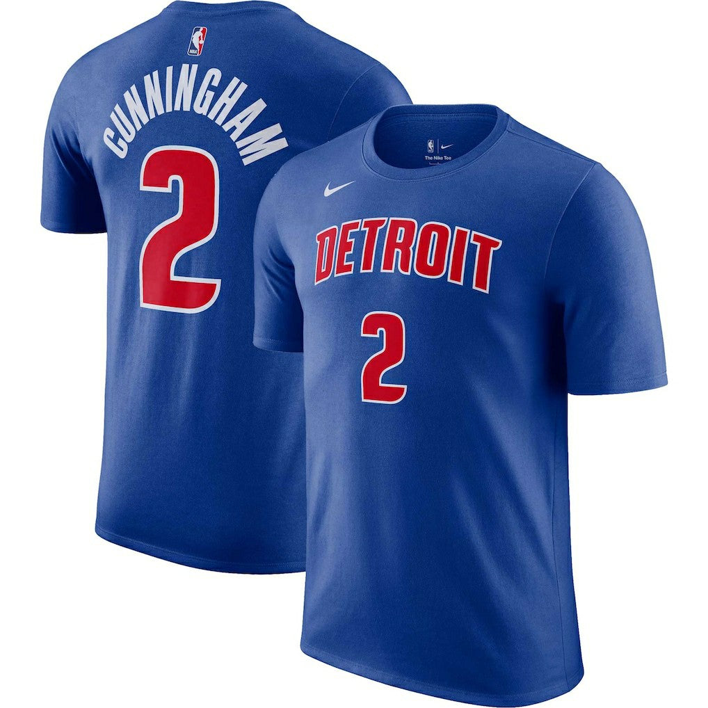 Cade Cunningham Detroit Pistons Icon 2022/23 Name & Number T-Shirt Blue