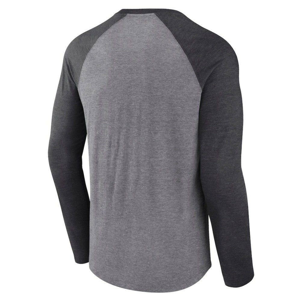 NHL Calgary Flames Fanatics Special Edition Long Sleeve Tri-Blend Raglan T-Shirt - Heather Gray