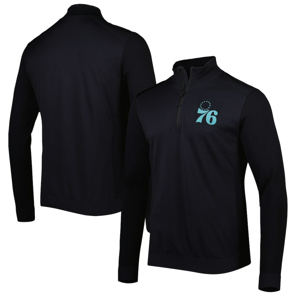 Philadelphia 76ers Levelwear Nano Engineered Knit Fabric Quarter-Zip Jacket Black