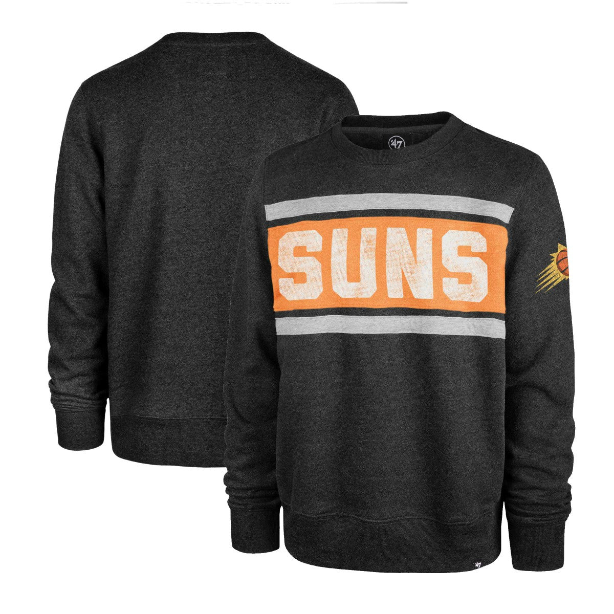Phoenix Suns '47 Tribeca Emerson Pullover Sweatshirt Heather Black