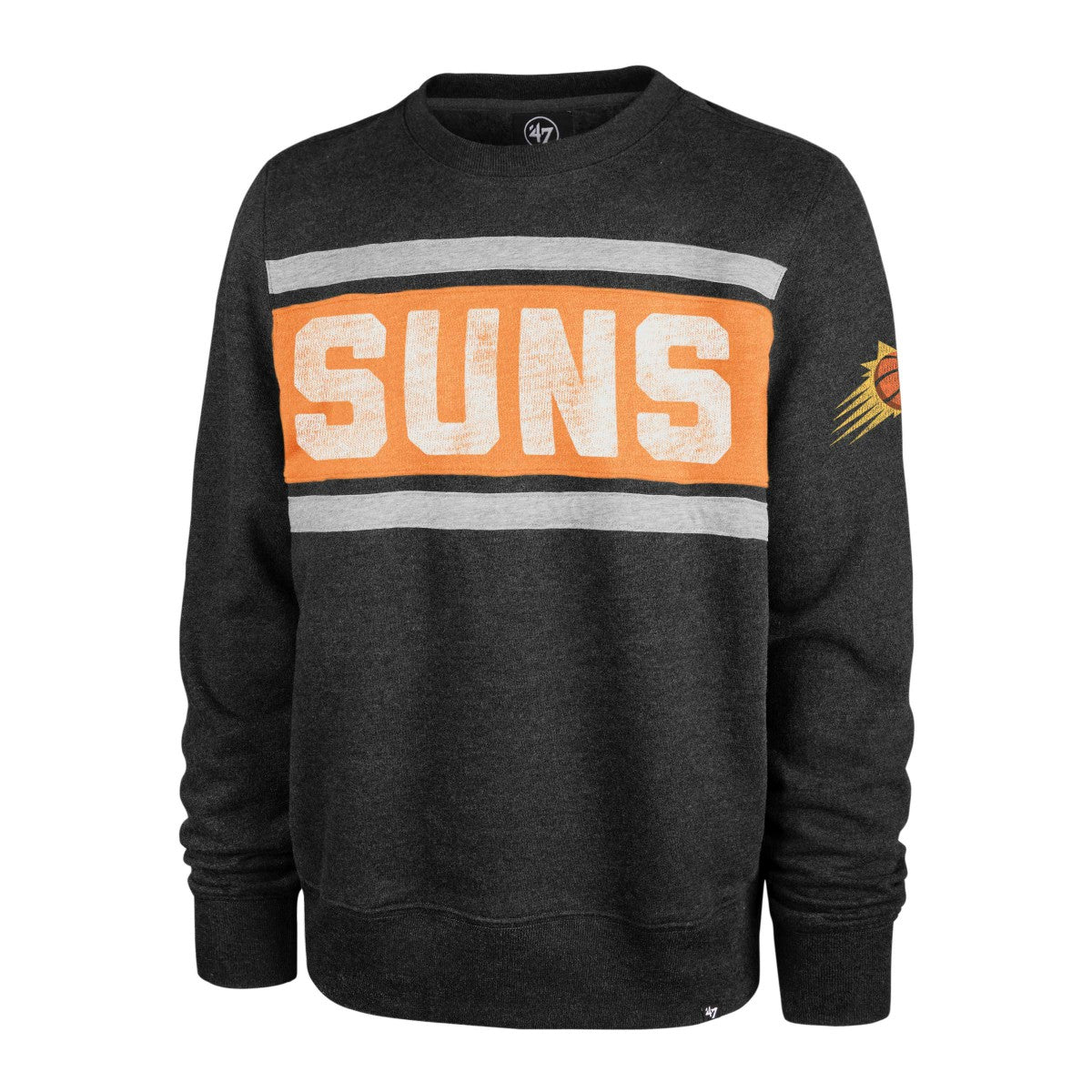 Phoenix Suns '47 Tribeca Emerson Pullover Sweatshirt Heather Black