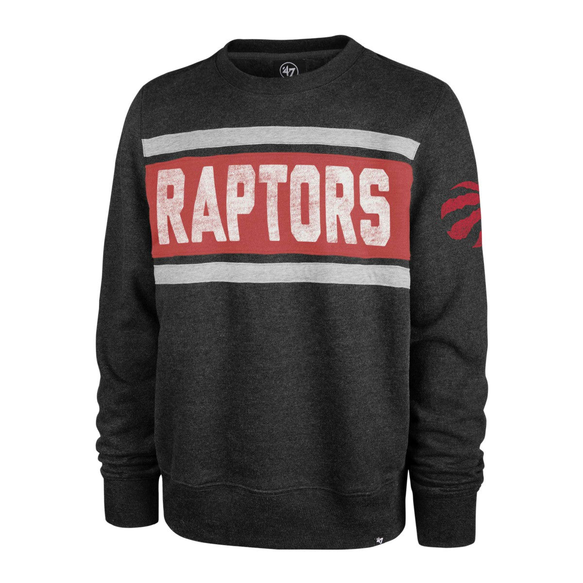 Toronto Raptors '47 Tribeca Emerson Pullover Sweatshirt Heather Black