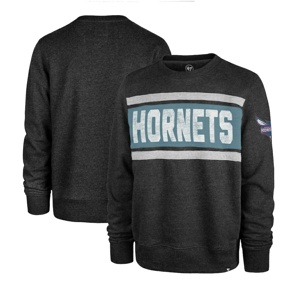 Charlotte Hornets '47 Tribeca Emerson Pullover Sweatshirt Heather Black