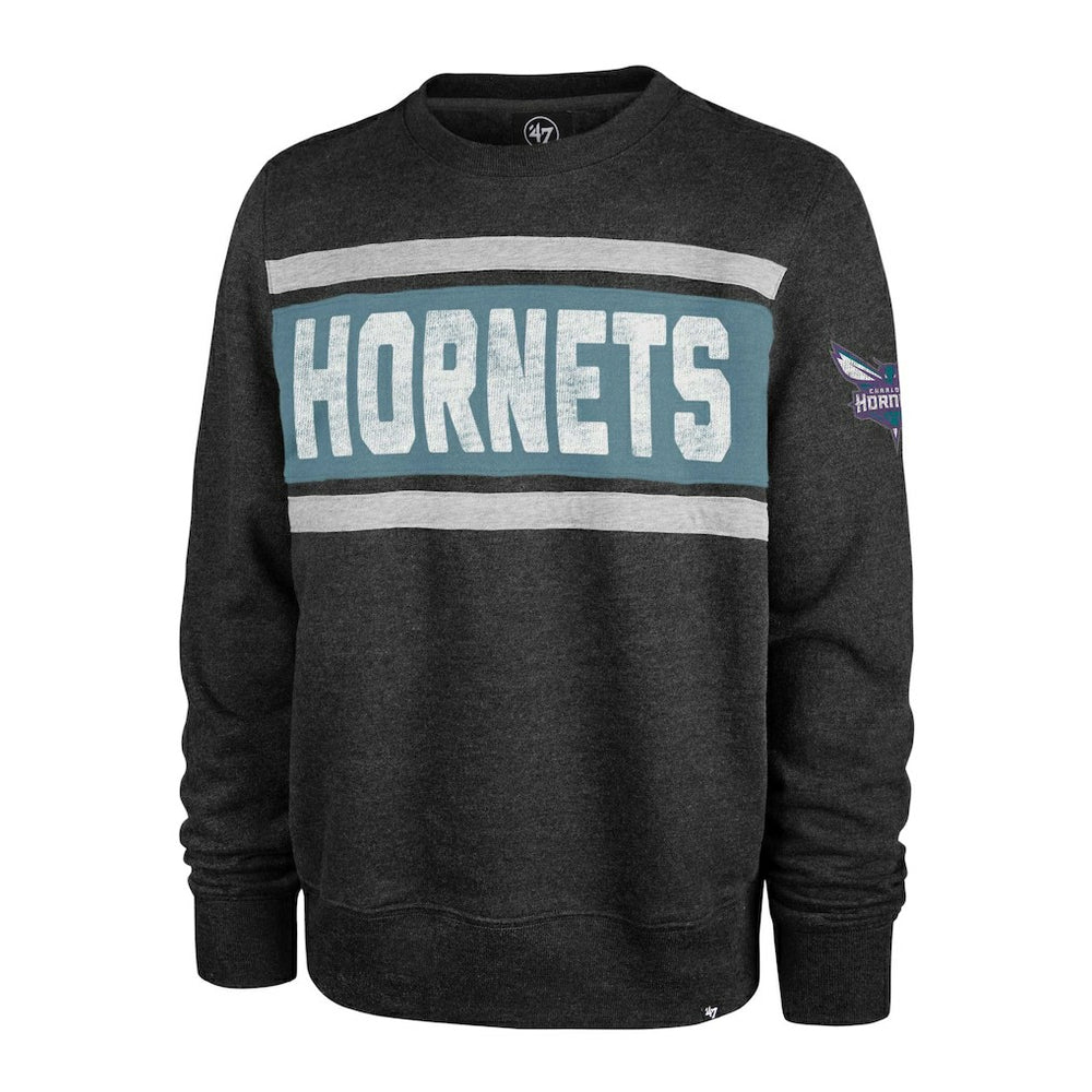 Charlotte Hornets '47 Tribeca Emerson Pullover Sweatshirt Heather Black