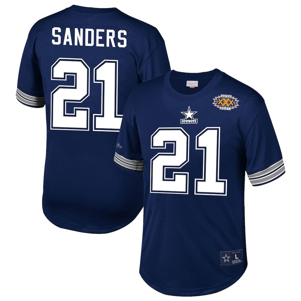 Deion Sanders Dallas Cowboys Retired Player Name & Number Mesh Top Navy