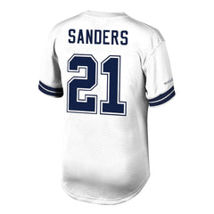 Deion Sanders Dallas Cowboys Retired Player Name & Number Mesh Top White
