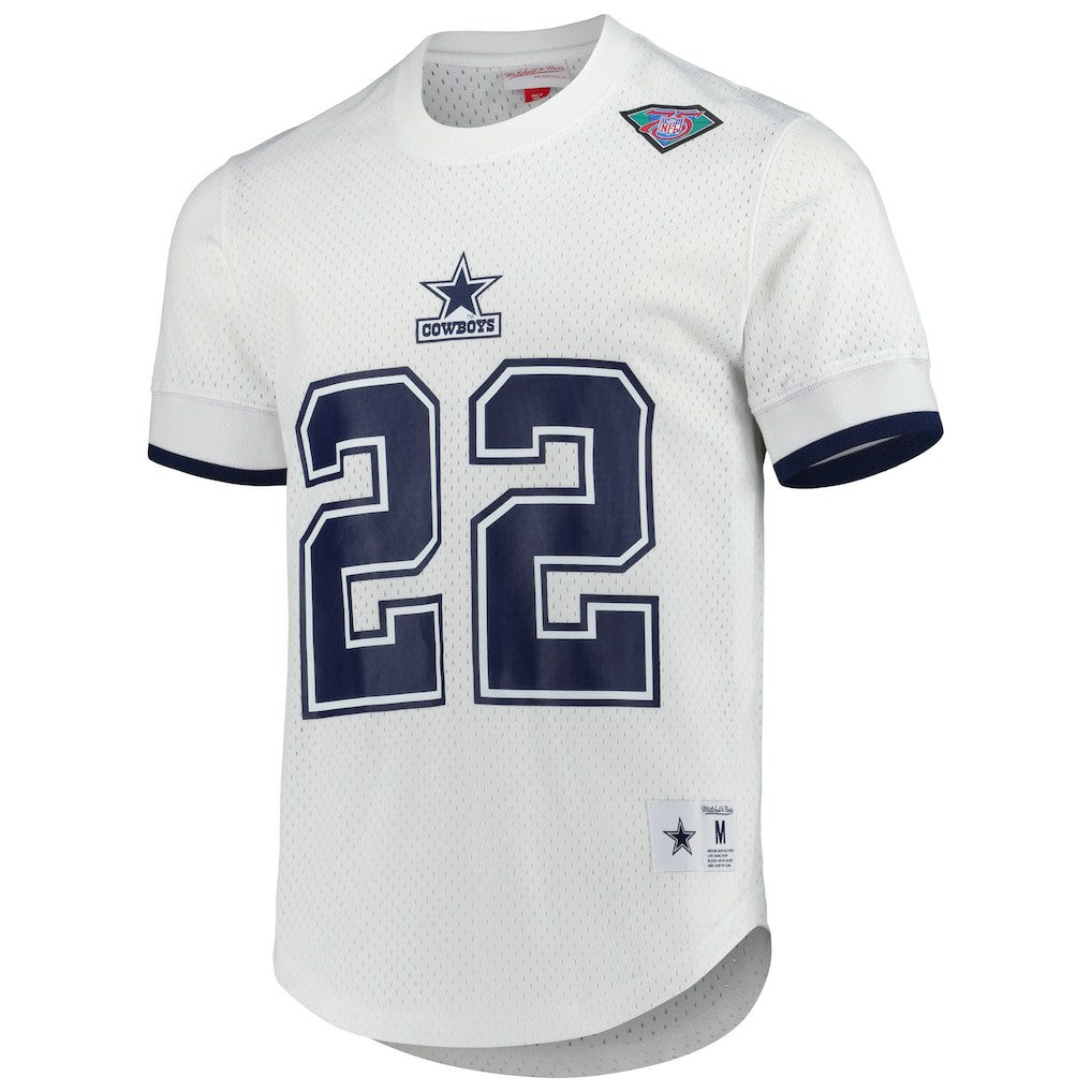 Emmitt Smith Dallas Cowboys Retired Player Name & Number Mesh Top White