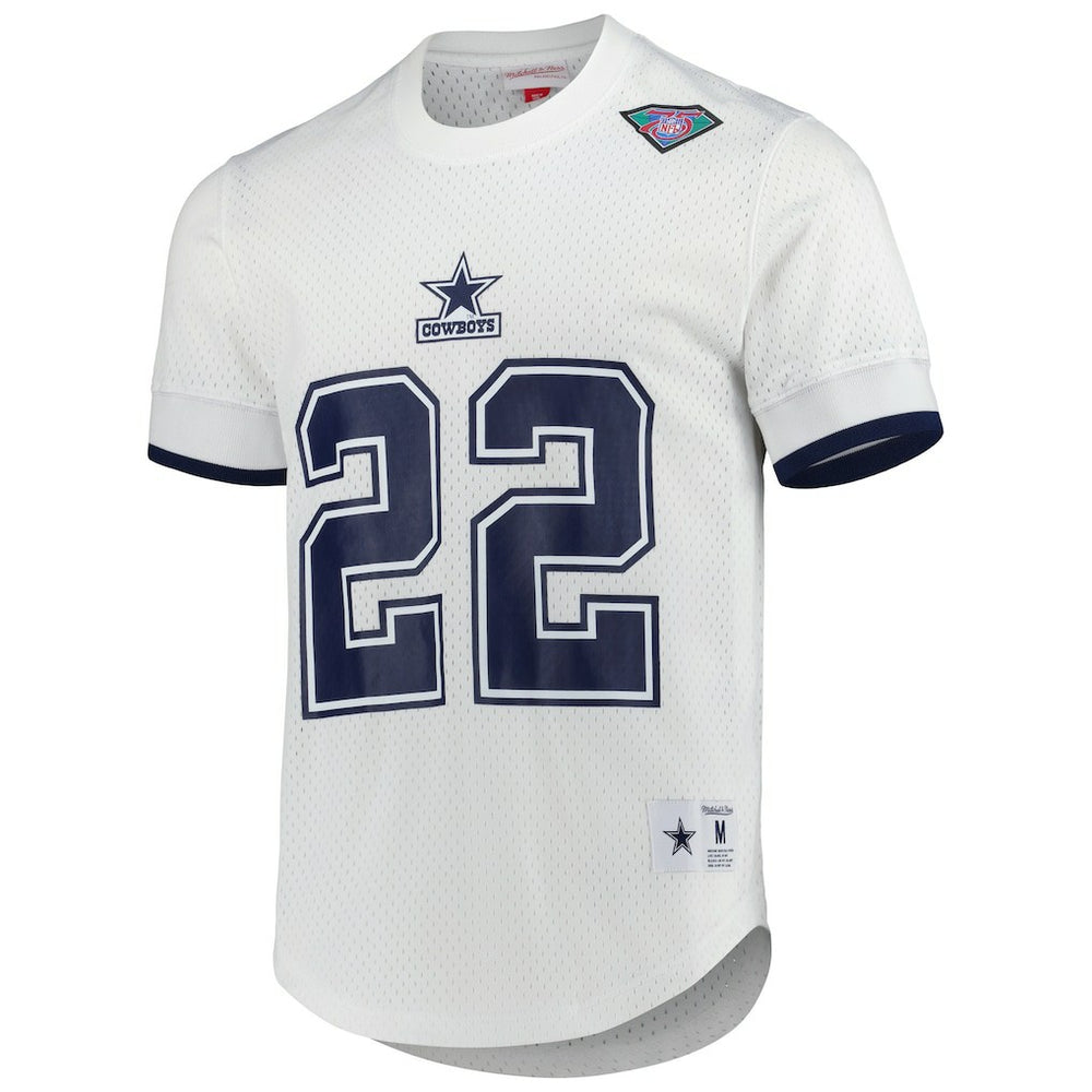 Emmitt Smith Dallas Cowboys Retired Player Name & Number Mesh Top White