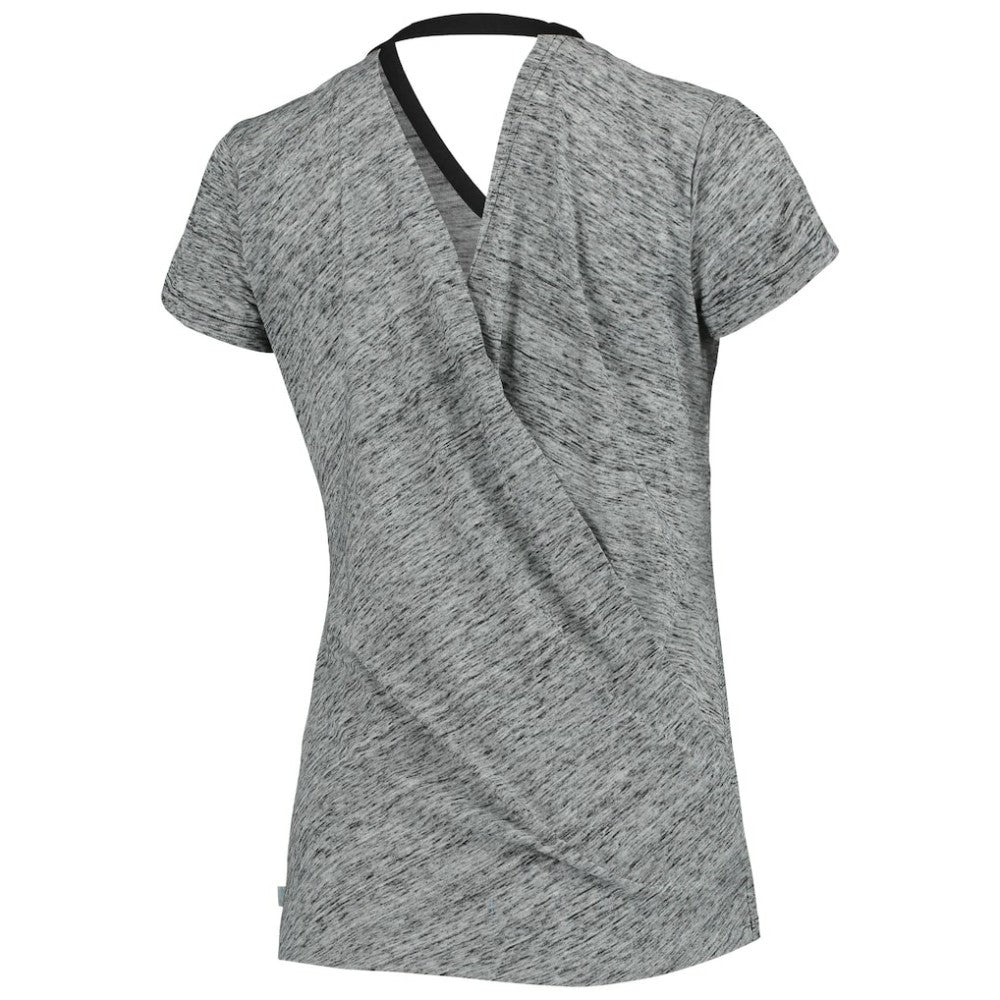 Colorado Rockies Touch Women's Hail Mary Back Wrap Space-Dye V-Neck T-Shirt - Black T-shirts