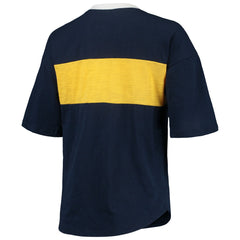 Milwaukee Brewers Touch Women's Lead Off Notch Neck T-Shirt - Navy/Gold T-shirts