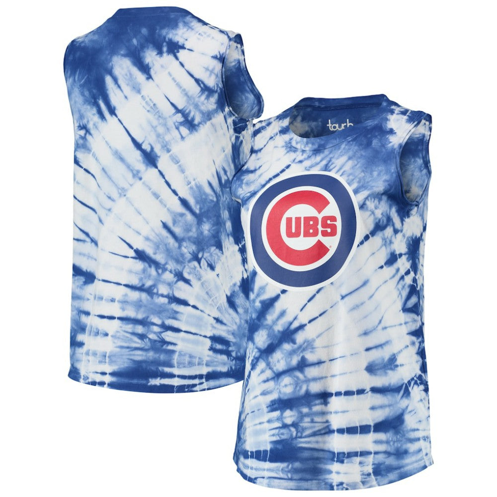 Chicago Cubs Touch Women's Money Ball Tie-Dye Tank Top - Royal Tanks