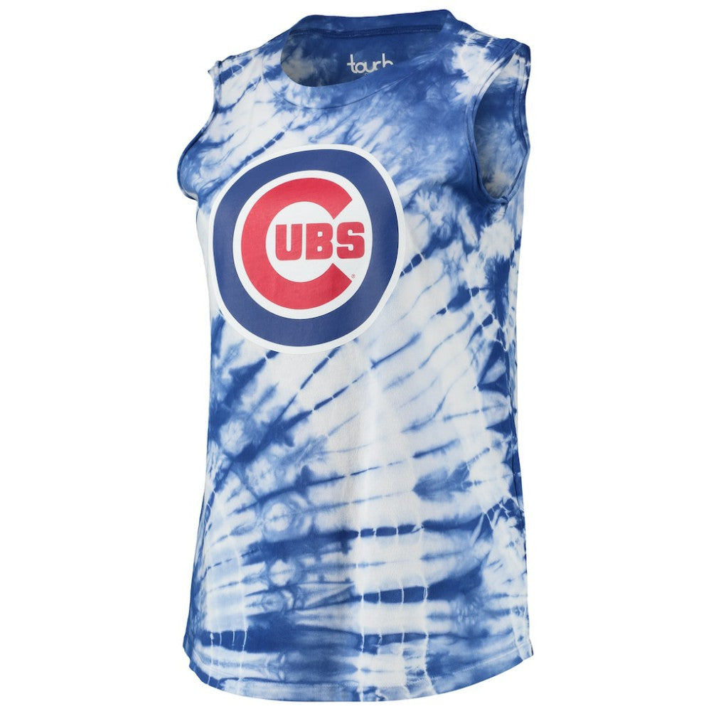 Chicago Cubs Touch Women's Money Ball Tie-Dye Tank Top - Royal Tanks