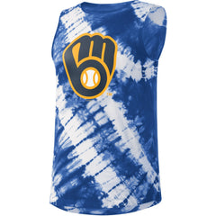 Milwaukee Brewers Touch Women's Money Ball Tie-Dye Tank Top - Blue Tanks