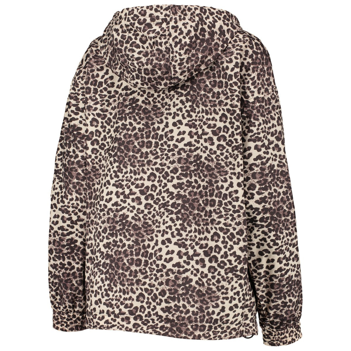 New York Knicks DKNY Sport Women's Gabriella Windbreaker Half-Zip Hoodie Leopard