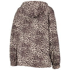 Philadelphia 76ers DKNY Sport Women's Gabriella Windbreaker Half-Zip Hoodie Leopard