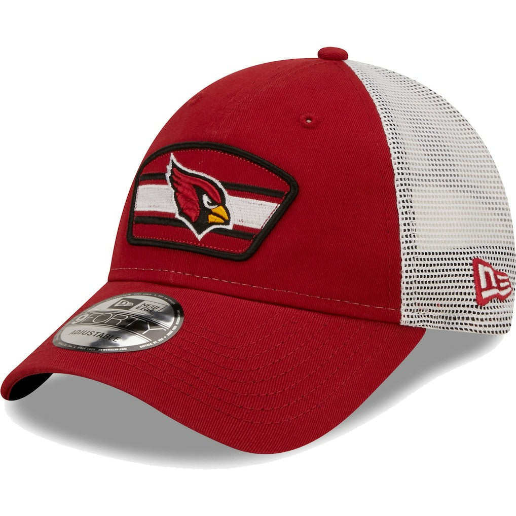 Arizona Cardinals New Era Logo Patch Trucker 9FORTY Snapback Hat Cardinal/White