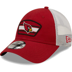 Arizona Cardinals New Era Logo Patch Trucker 9FORTY Snapback Hat Cardinal/White