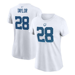 Jonathan Taylor Indianapolis Colts Women's Name & Number T-Shirt White