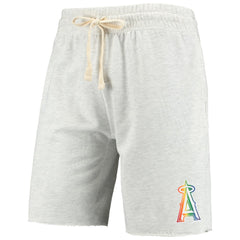 Los Angeles Angels Concepts Sport Mainstream Logo Terry Tri-Blend Shorts - Oatmeal Shorts