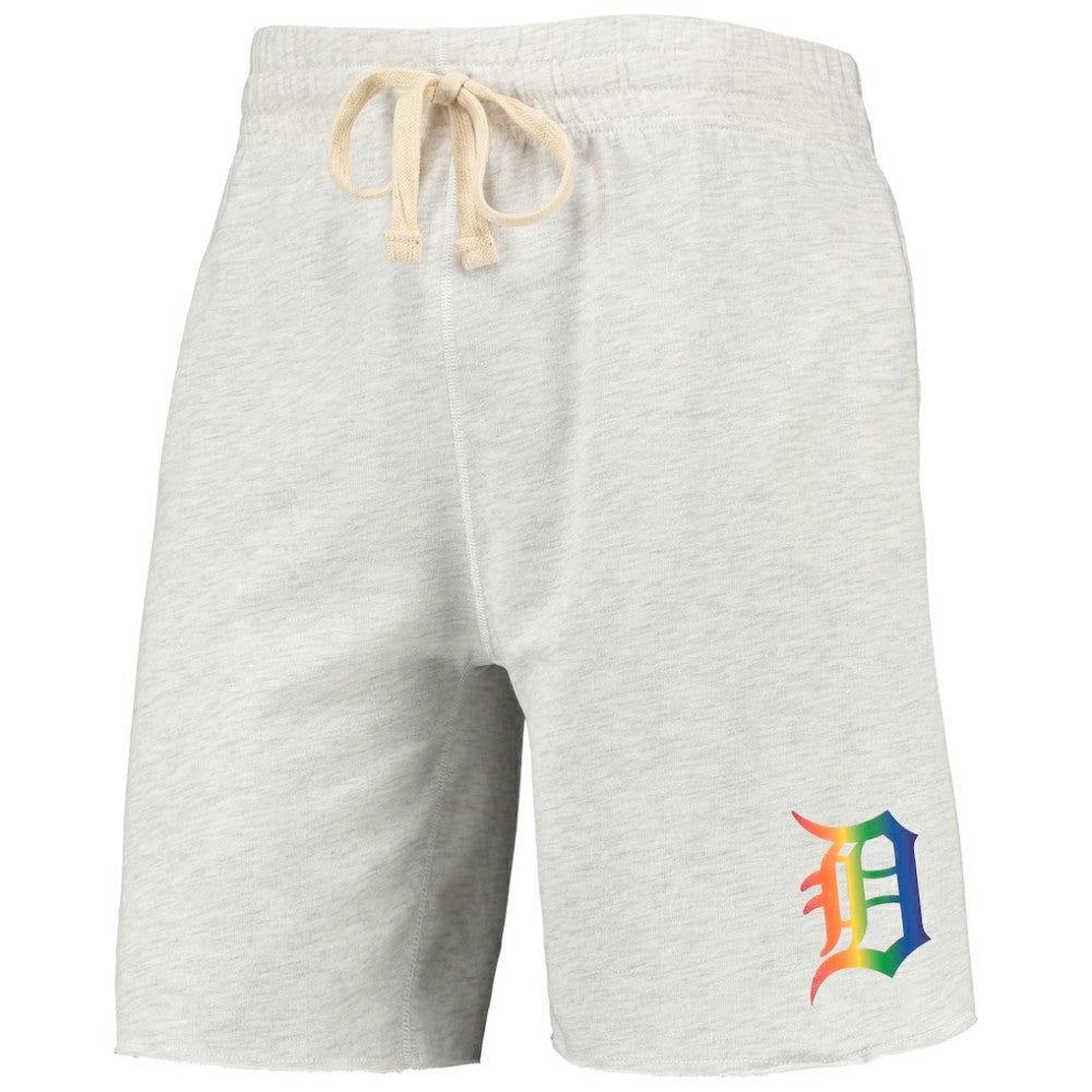 Detroit Tigers Concepts Sport Mainstream Logo Terry Tri-Blend Shorts - Oatmeal Shorts