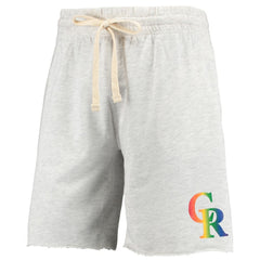 Colorado Rockies Concepts Sport Mainstream Logo Terry Tri-Blend Shorts - Oatmeal Shorts